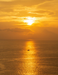 Fototapeta premium Beautiful sunset at the sea in phuket, the southern of thailand