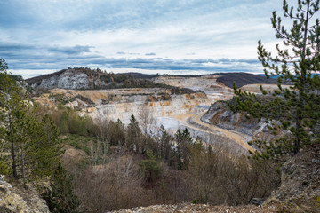 Fototapeta na wymiar limestone quarry in the czech karst area