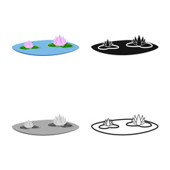 Vector design of flower and lotus icon. Collection of flower and leaf vector icon for stock.