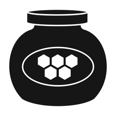 Jar of honey vector icon.Black vector icon isolated on white background jar of honey .