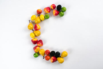 eat vitamins letter clsoeup fruits vegetables represent symbol health happy life