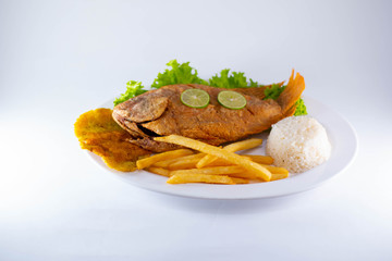 Fried mojarra colombian typical food 