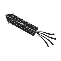 Kite rocket vector icon.Black vector icon isolated on white background kite rocket .