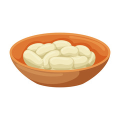 Bowl of bean vector icon.Cartoon vector icon isolated on white background bowl of bean.