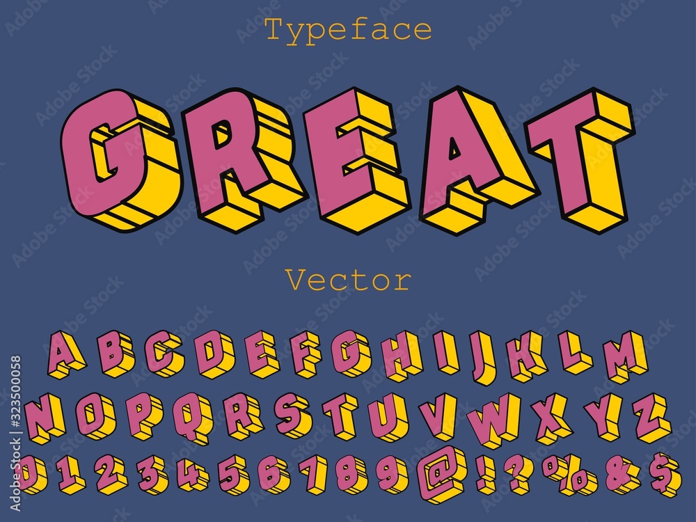 Poster font alphabet digital modern alphabet and number fonts. typography vector creative font