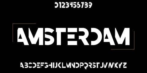 font alphabet digital  modern alphabet and number fonts. Typography vector  creative font 