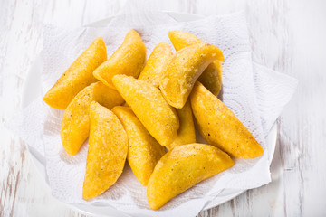 Empanadas on the table, traditional Colombian food