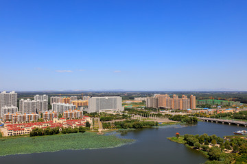 waterfront city architectural scenery, China