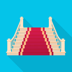 Staircase with carpet vector icon.Flat vector icon isolated on white background staircase with carpet.