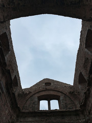 Old medieval church without rooftop