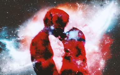 fantasy isolated romantic galaxy fill the night sky
