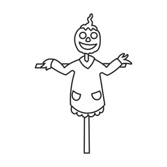 Scarecrow vector icon.Outline vector icon isolated on white background scarecrow.