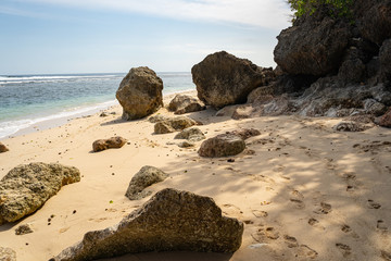 Fototapeta na wymiar Wild ocean shore with rocks stock photo