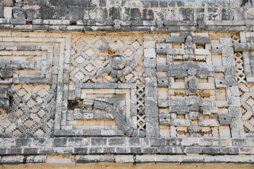 Bas-relief maya à Uxmal, Mexique