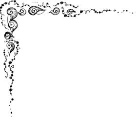 floral border corner. Vector frame element	