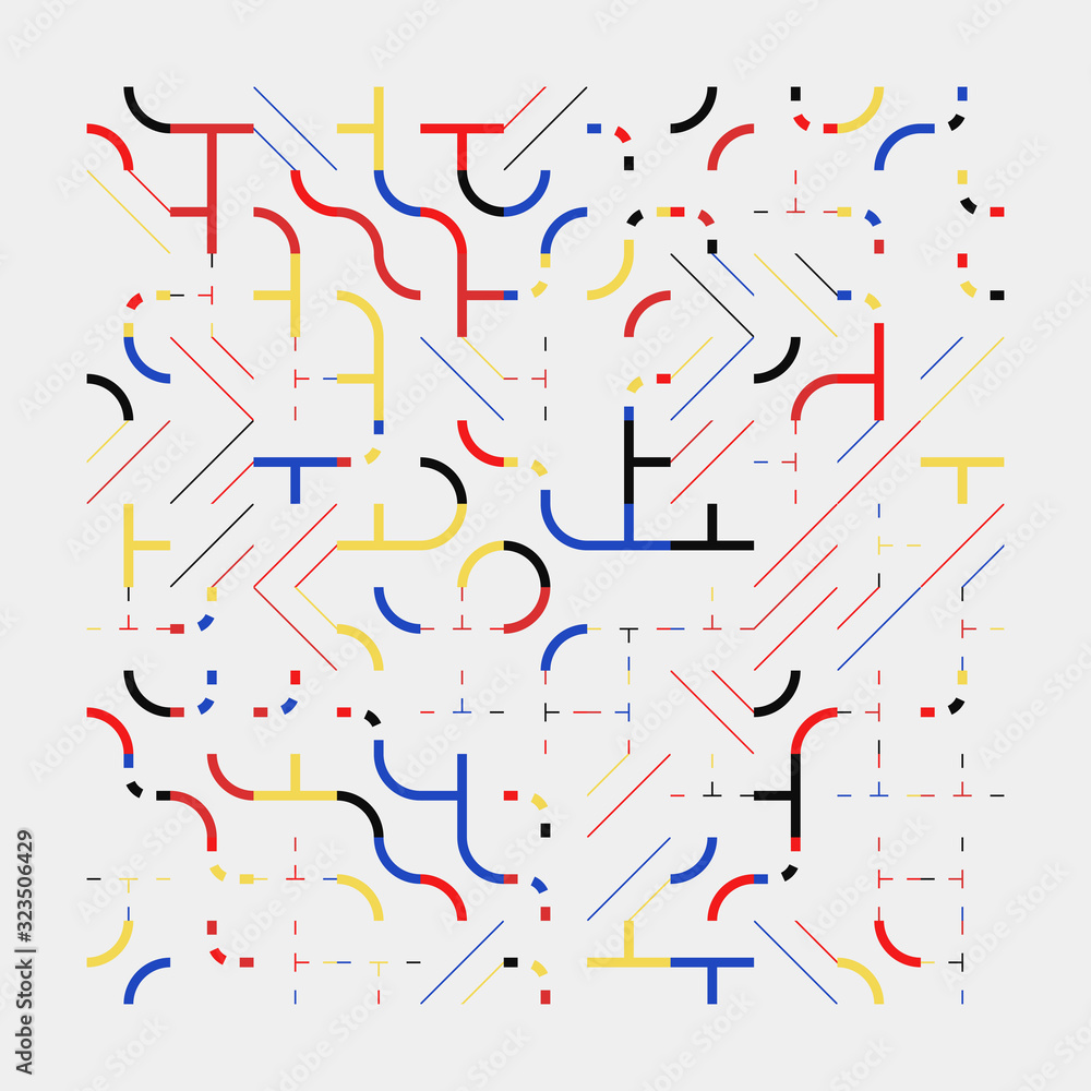 Poster linear abstract vector pattern design