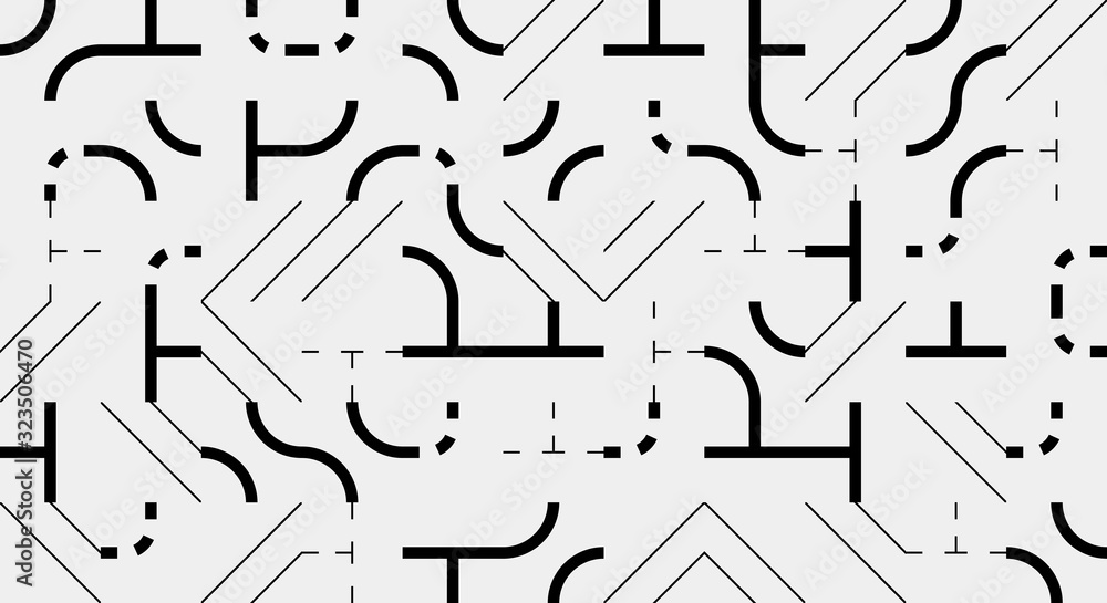Poster black and white abstract vector pattern design