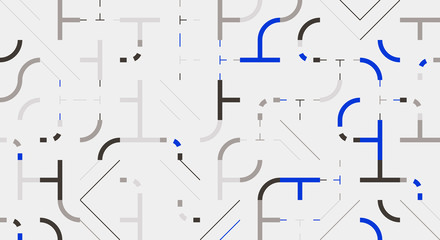 Minimal Vector Geometric Pattern design in blue palette