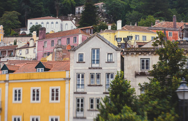 Fototapeta na wymiar View of Sintra historical old town center, Portugal, Lisbon district, Grande Lisboa