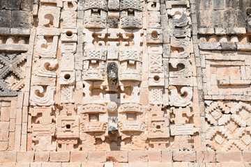 Bas-relief maya à Uxmal, Mexique