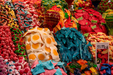 Delicious and tasty jelly candies garnished with sugar