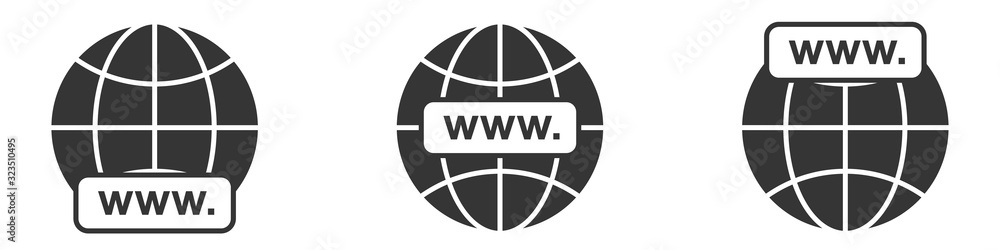 Poster www icon. website vector icons set.