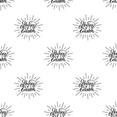 Seamless pattern with calligraphy text. Use it for Easter holiday poster creating. Vector illustration.