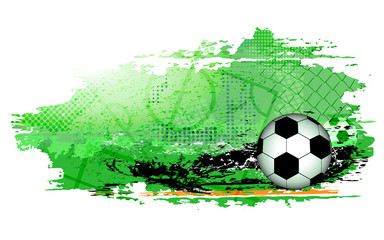 Abstract sports background with soccer ball