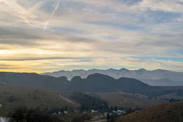 sunset in the mountains
