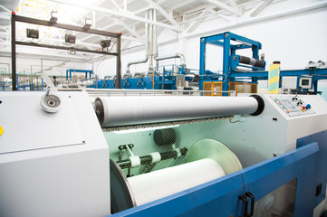 Yarn thread running in the machine