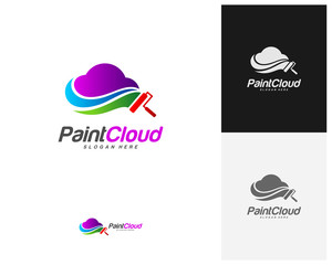 Cloud paint logo design vector, Creative paint cloud logo template, Icon symbol