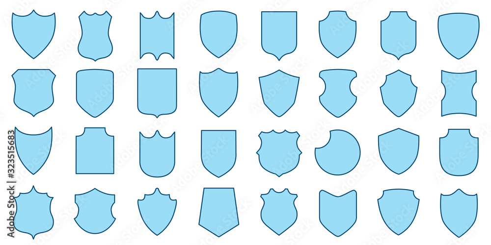 Poster set different shields icons – vector