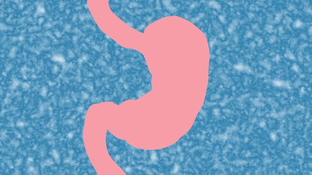 Cartoon stomach animated with movement. Stomach pain. Diarrhea. Sick stomach