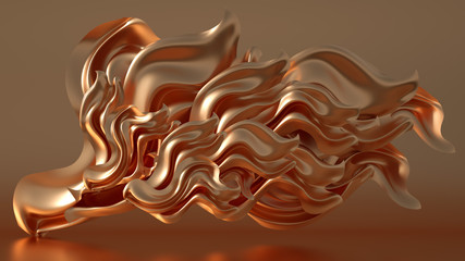 Metal luxury background drapery. 3d illustration, 3d rendering.