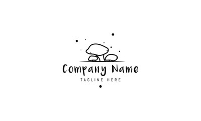 Vector logo on which an abstract image of three mushrooms.