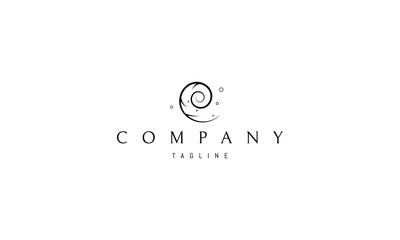 Vector logo on which an abstract image of a spiral that also looks like a shell.
