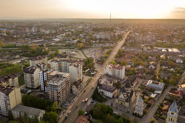 Obraz premium Aerial view of Ivano-Frankivsk city, Ukraine.
