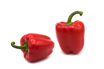 ripe fresh organic peppers isolated on a white background