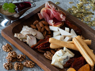 Antipasti - traditional hot or cold meat and vegetable appetizer in Italian cuisine