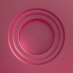 Round frame, podium, pedestal. 3d illustration, 3d rendering.