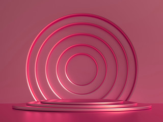 Obraz premium Podium, pedestal in the studio. 3d illustration, 3d rendering.