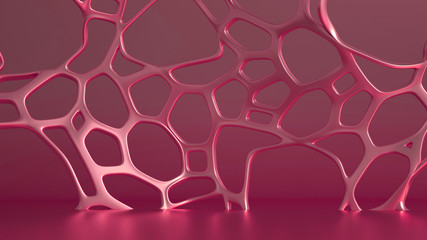Abstract generative form made of metal. 3d illustration, 3d rendering.