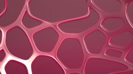 Abstract generative form made of metal. 3d illustration, 3d rendering.