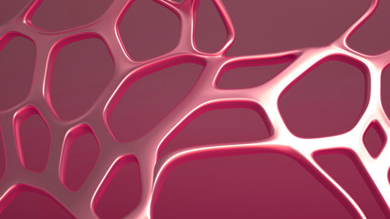 Abstract generative form made of metal. 3d illustration, 3d rendering.