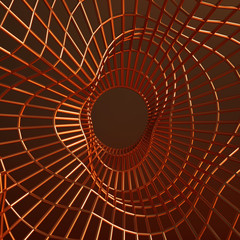 Metal grid labyrinth. 3d illustration, 3d rendering.