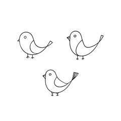 Abstract hand drawn bird symbol of spring, easter. Element for logo, label, print for clothes, etc., Design element isolated on white background.