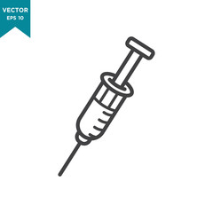 syringe vector icon in trendy flat design, medical tool icon