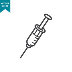 syringe vector icon in trendy flat design, medical tool icon