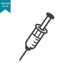 syringe vector icon in trendy flat design, medical tool icon
