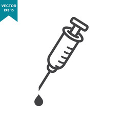 syringe vector icon in trendy flat design, medical tool icon